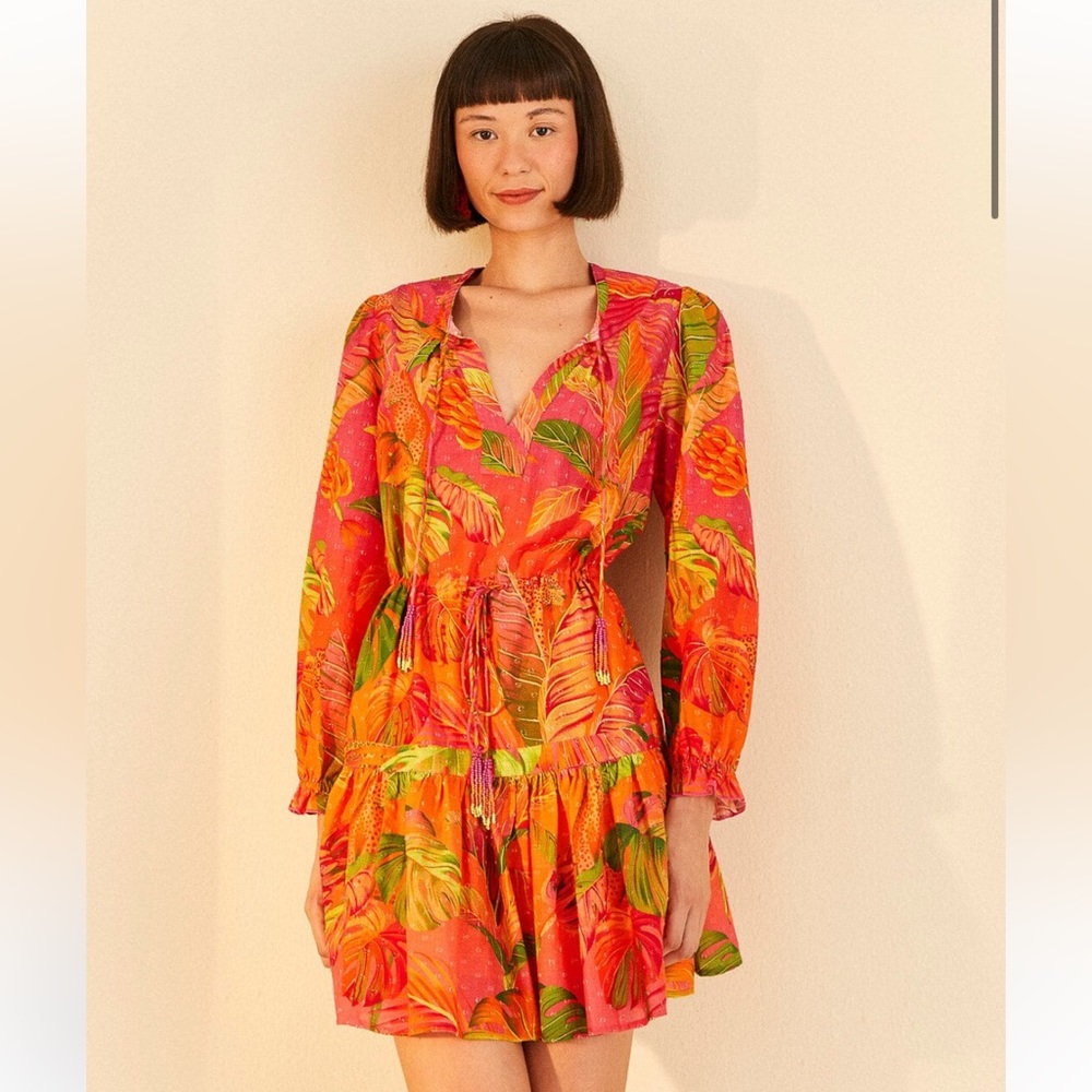 Farm Rio Orange Ombre Forest Mini Dress (with Tags/ Brand New)